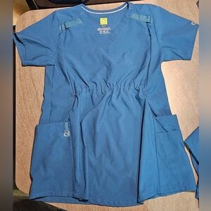 Wonderwink Maternity Scrub Top XS Carribean Blue